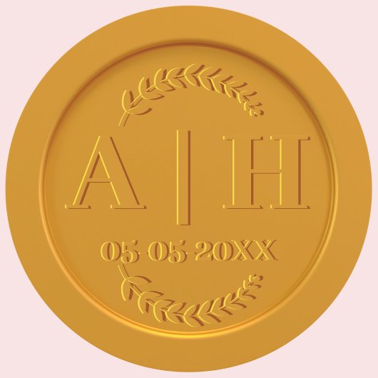Custom Gold Wax Seal Initialen Bruiloft Envelop Ronde Sticker