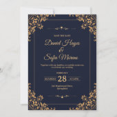 Custom Gold Wedding Invitation |  Kaart (Voorkant)