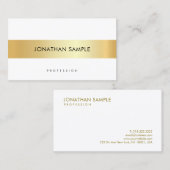 Custom Gold White — elegant, moderne, eenvoudige S Visitekaartje (Voorkant / Achterkant)