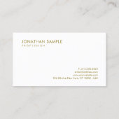 Custom Gold White — elegant, moderne, eenvoudige S Visitekaartje (Achterkant)