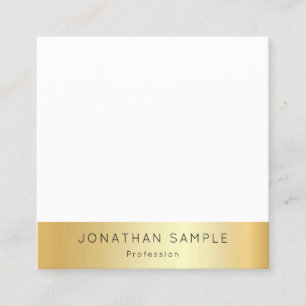 Custom Gold White Modern Elegant Simple Sjabloon Vierkante Visitekaartje