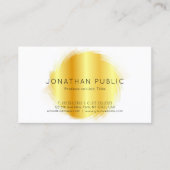 Custom Gold White Modern Elegant Simple Sjabloon Visitekaartje (Voorkant)