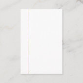 Custom Gold White Moderne minimalistische Sjabloon Visitekaartje (Achterkant)