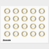 Custom Gold Wreath Christmas Holiday Sticker (Vel)
