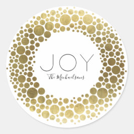 Custom Gold Wreath Christmas Holiday Sticker