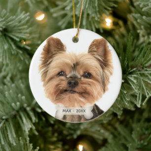 Custom Gold Yorkshire Terrier Dog Foto Keramisch Ornament