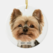 Custom Gold Yorkshire Terrier Dog Foto Keramisch Ornament (Voorkant)