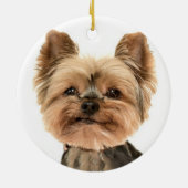 Custom Gold Yorkshire Terrier Dog Foto Keramisch Ornament (Achterkant)