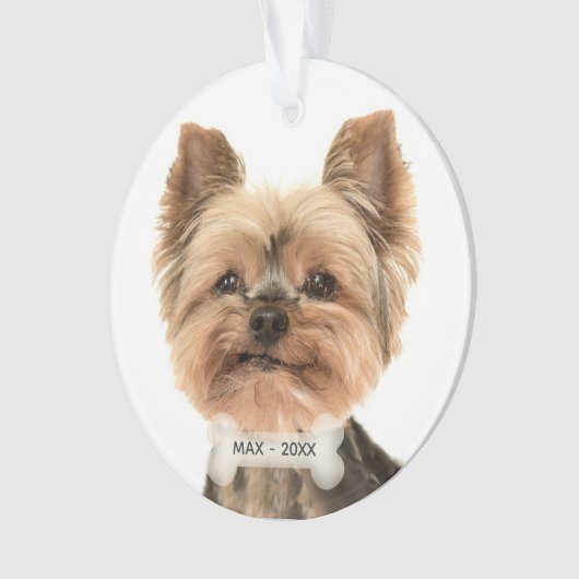 Custom Gold Yorkshire Terrier Dog Foto Ornament (voorkant)