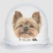 Custom Gold Yorkshire Terrier Dog Foto Sneeuwbol (Voorkant)