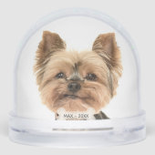 Custom Gold Yorkshire Terrier Dog Foto Sneeuwbol (Achterkant)