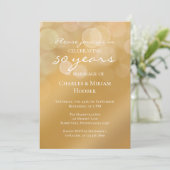 Custom Golden 50th Wedding Jubileum Party Kaart (Staand voorkant)