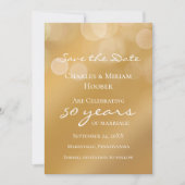 Custom Golden 50th Wedding Jubileum Party Save The Date (Voorkant)