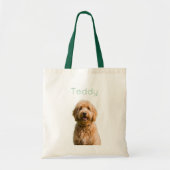 Custom Golden Doodle Photo Personalized Name Tote Bag (Voorkant)