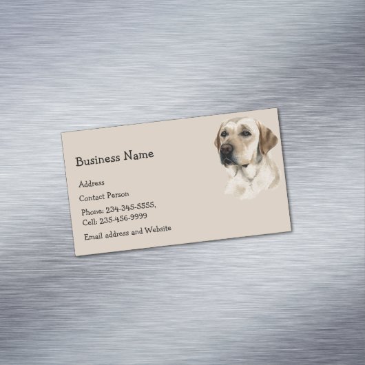 Custom Golden Labrador Dog Pet Animal Logo Magnetisch Visitekaartje (Voorbeeld)