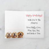 Custom Golden Retriever Christmas Ugly Sweater Kaart (Binnen)