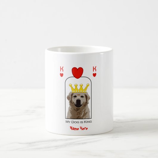 Custom Golden Retriever Dog King Hearts Mok (Center)