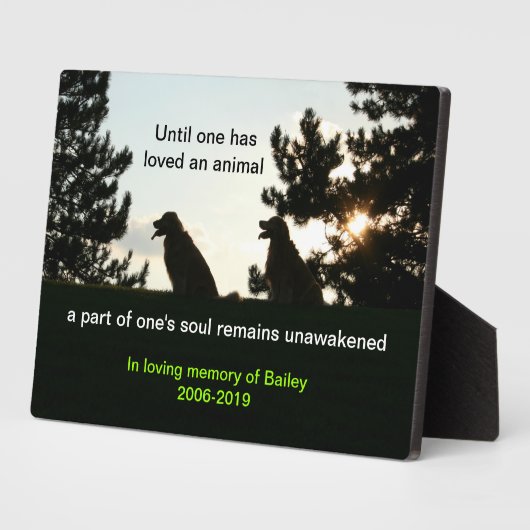 Custom Golden Retriever Dog Memorial Keepslag Fotoplaat (Zijkant)