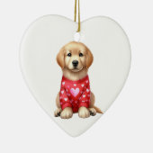 Custom Golden Retriever Dog Valentijn Keramisch Ornament (Rechts)