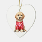 Custom Golden Retriever Dog Valentijn Keramisch Ornament (Links)