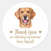 Custom Golden Retriever Dog Wedding Favor Stickers (Voorkant)