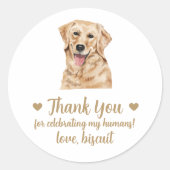Custom Golden Retriever Dog Wedding Favor Stickers (Voorkant)