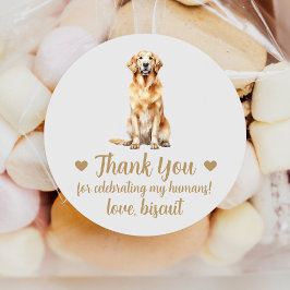 Custom Golden Retriever Dog Wedding Favor Stickers