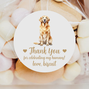 Custom Golden Retriever Dog Wedding Favor Stickers