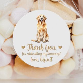 Custom Golden Retriever Dog Wedding Favor Stickers