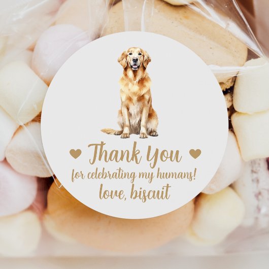 Custom Golden Retriever Dog Wedding Favor Stickers