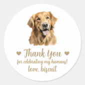 Custom Golden Retriever Dog Wedding Favor Stickers (Voorkant)