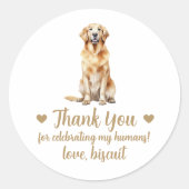 Custom Golden Retriever Dog Wedding Favor Stickers (Voorkant)