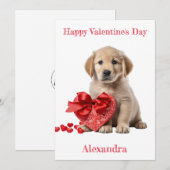 Custom Golden Retriever Heart Gift Valentijn Feestdagenkaart (Voorkant / Achterkant)