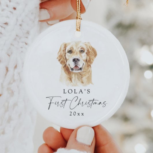 Custom Golden Retriever Mijn eerste kerst Keramisch Ornament