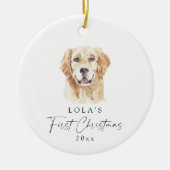 Custom Golden Retriever Mijn eerste kerst Keramisch Ornament (Voorkant)