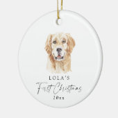 Custom Golden Retriever Mijn eerste kerst Keramisch Ornament (Links)