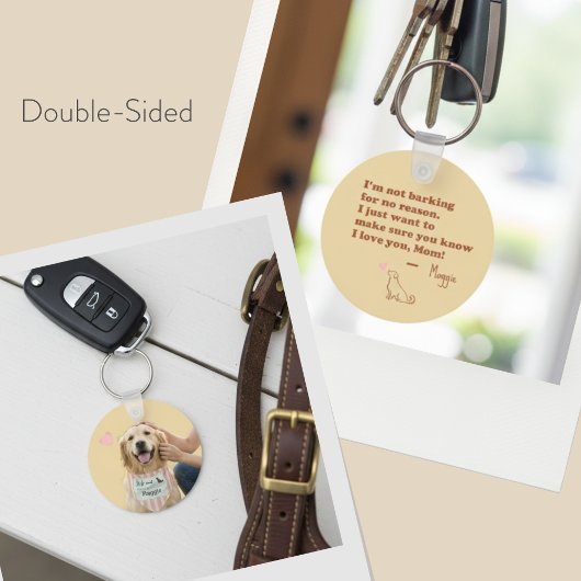 Custom Golden Retriever Mom Message Photo Heart Sleutelhanger