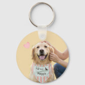 Custom Golden Retriever Mom Message Photo Heart Sleutelhanger (Achterkant)