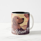 Custom Golden Retriever Mug Heartfelt Memory Tweekleurige Koffiemok (Voorkant rechts)
