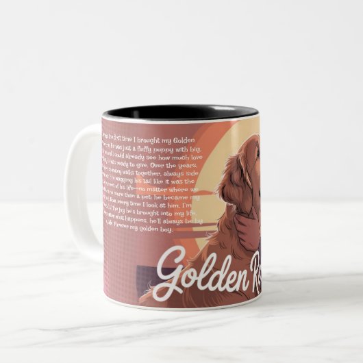 Custom Golden Retriever Mug Heartfelt Memory Tweekleurige Koffiemok (Voorkant links)