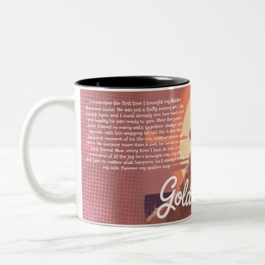 Custom Golden Retriever Mug Heartfelt Memory Tweekleurige Koffiemok (Links)