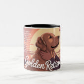 Custom Golden Retriever Mug Heartfelt Memory Tweekleurige Koffiemok (Center)