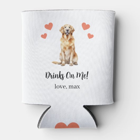 Custom Golden Retriever Pet Wedding Koelbox Blikjeskoeler (Voorkant)