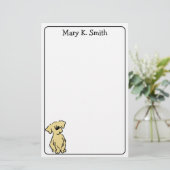 Custom Golden Retriever Puppy Cute Dog Art Briefpapier (Staand voorkant)