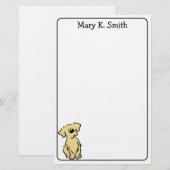 Custom Golden Retriever Puppy Cute Dog Art Briefpapier (Voorkant / Achterkant)
