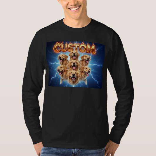 Custom Golden Retrievers Cosmic Lightning Design T-shirt (Voorkant)