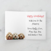 Custom Goldendoodle Christmas Ugly Sweater Holiday Kaart (Binnen)