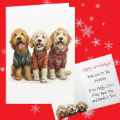Custom Goldendoodle Christmas Ugly Sweater Holiday Kaart