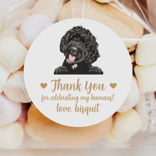 Custom Goldendoodle Dog Wedding Favor Stickers