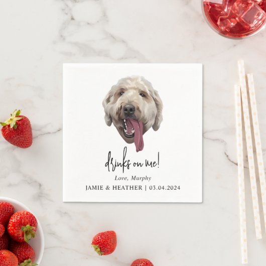 Custom Goldendoodle Hond Bruiloft Cocktail servett Servet (Insitu)